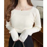 スクエアネックリブニットプルオーバー12G | moment+ | 詳細画像11 