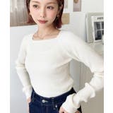 スクエアネックリブニットプルオーバー12G | moment+ | 詳細画像16 