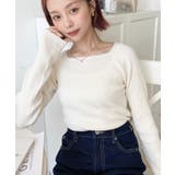 スクエアネックリブニットプルオーバー12G | moment+ | 詳細画像18 