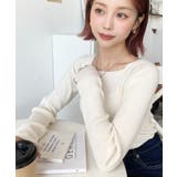 スクエアネックリブニットプルオーバー12G | moment+ | 詳細画像19 