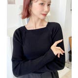 スクエアネックリブニットプルオーバー12G | moment+ | 詳細画像30 