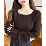 スクエアネックリブニットプルオーバー12G | moment+ | 詳細画像36 