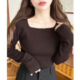 スクエアネックリブニットプルオーバー12G | moment+ | 詳細画像37 