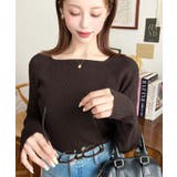 スクエアネックリブニットプルオーバー12G | moment+ | 詳細画像41 