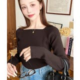 スクエアネックリブニットプルオーバー12G | moment+ | 詳細画像42 