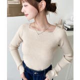 スクエアネックリブニットプルオーバー12G | moment+ | 詳細画像47 