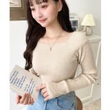 スクエアネックリブニットプルオーバー12G | moment+ | 詳細画像53 