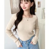 スクエアネックリブニットプルオーバー12G | moment+ | 詳細画像54 