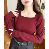 スクエアネックリブニットプルオーバー12G | moment+ | 詳細画像56 