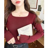 スクエアネックリブニットプルオーバー12G | moment+ | 詳細画像57 