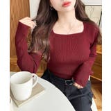 スクエアネックリブニットプルオーバー12G | moment+ | 詳細画像59 