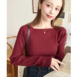 スクエアネックリブニットプルオーバー12G | moment+ | 詳細画像60 