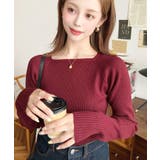 スクエアネックリブニットプルオーバー12G | moment+ | 詳細画像62 