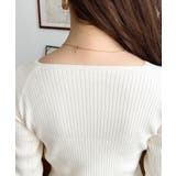 スクエアネックリブニットプルオーバー12G | moment+ | 詳細画像8 