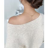 ショート丈ワンショルダーミックスニットプルオーバー | moment+ | 詳細画像16 