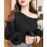 ショート丈ワンショルダーミックスニットプルオーバー | moment+ | 詳細画像19 