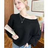 ショート丈ワンショルダーミックスニットプルオーバー | moment+ | 詳細画像22 