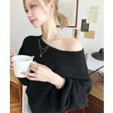 ショート丈ワンショルダーミックスニットプルオーバー | moment+ | 詳細画像26 