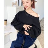 ショート丈ワンショルダーミックスニットプルオーバー | moment+ | 詳細画像28 