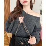 ショート丈ワンショルダーミックスニットプルオーバー | moment+ | 詳細画像33 