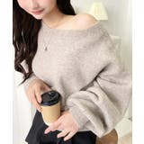 ショート丈ワンショルダーミックスニットプルオーバー | moment+ | 詳細画像51 