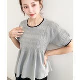 クロシェ編み5分袖ペプラムニットプルオーバー | moment+ | 詳細画像13 