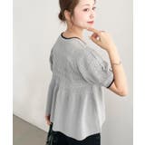 クロシェ編み5分袖ペプラムニットプルオーバー | moment+ | 詳細画像14 