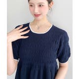 クロシェ編み5分袖ペプラムニットプルオーバー | moment+ | 詳細画像18 