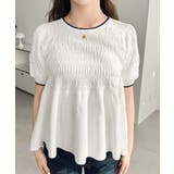 クロシェ編み5分袖ペプラムニットプルオーバー | moment+ | 詳細画像7 