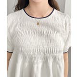 クロシェ編み5分袖ペプラムニットプルオーバー | moment+ | 詳細画像8 