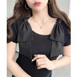 リボンストラップオフショル半袖ニットプルオーバー | moment+ | 詳細画像11 