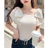 リボンストラップオフショル半袖ニットプルオーバー | moment+ | 詳細画像5 