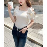 リボンストラップオフショル半袖ニットプルオーバー | moment+ | 詳細画像7 