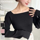 スクエアネックSSリブニットプルオーバー | moment+ | 詳細画像1 