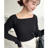 スクエアネックSSリブニットプルオーバー | moment+ | 詳細画像11 