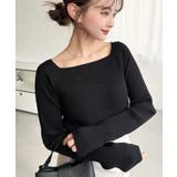 スクエアネックSSリブニットプルオーバー | moment+ | 詳細画像12 