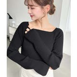 スクエアネックSSリブニットプルオーバー | moment+ | 詳細画像13 