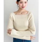 スクエアネックSSリブニットプルオーバー | moment+ | 詳細画像16 