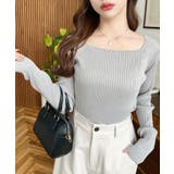 スクエアネックSSリブニットプルオーバー | moment+ | 詳細画像28 