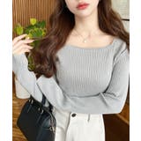 スクエアネックSSリブニットプルオーバー | moment+ | 詳細画像29 