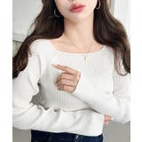 スクエアネックSSリブニットプルオーバー | moment+ | 詳細画像4 