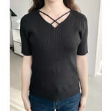 クロスストラップSS半袖リブニットプルオーバー | moment+ | 詳細画像12 