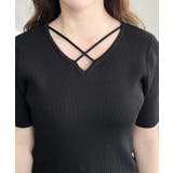 クロスストラップSS半袖リブニットプルオーバー | moment+ | 詳細画像13 