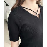 クロスストラップSS半袖リブニットプルオーバー | moment+ | 詳細画像14 