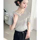 クロスストラップSS半袖リブニットプルオーバー | moment+ | 詳細画像18 