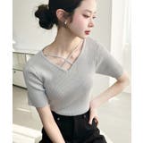 クロスストラップSS半袖リブニットプルオーバー | moment+ | 詳細画像20 