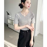 クロスストラップSS半袖リブニットプルオーバー | moment+ | 詳細画像21 