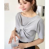 リボンレイヤード風SS半袖リブニットプルオーバー | moment+ | 詳細画像12 