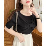 リボンレイヤード風SS半袖リブニットプルオーバー | moment+ | 詳細画像14 