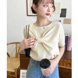 リボンレイヤード風SS半袖リブニットプルオーバー | moment+ | 詳細画像6 